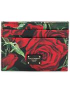 Dolce & Gabbana Rose Printed Cardholder - Black