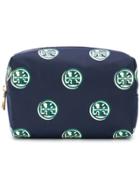 Tory Burch Logo Print Make-up Bag - Blue