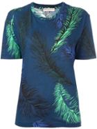 Emilio Pucci Feather Print T-shirt, Women's, Size: Small, Blue, Cotton