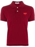 Comme Des Garçons Play Logo Patch Polo Shirt - Red
