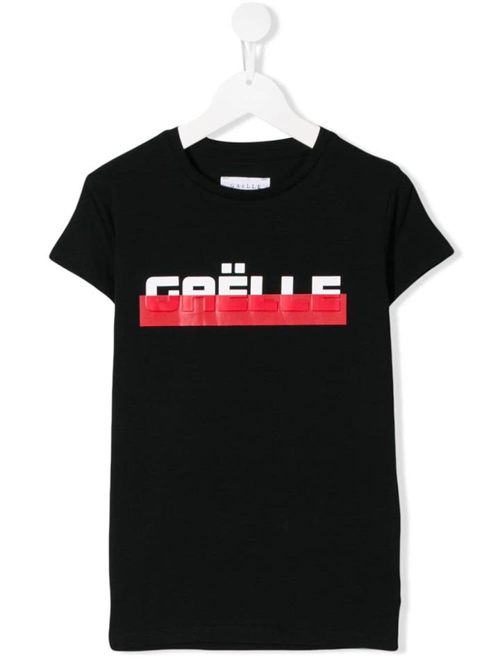 Gaelle Paris Kids Teen Logo Print T-shirt - Black