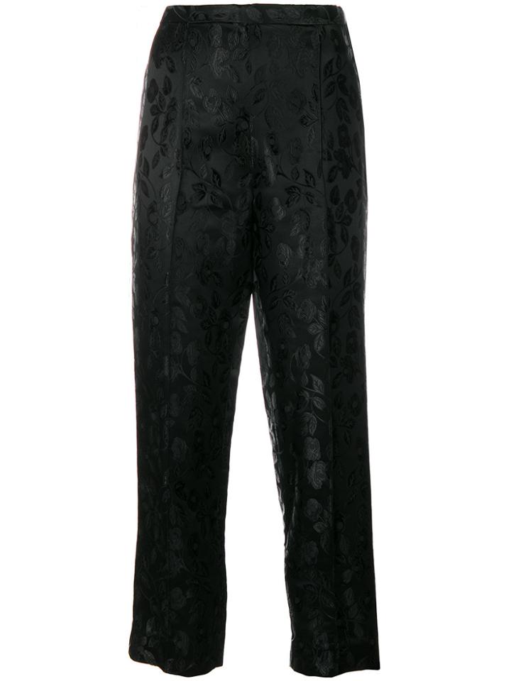 Marc Jacobs Floral Pattern Trousers - Black