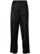 Marc Jacobs Floral Pattern Trousers - Black