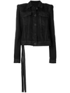 Unravel Project Structured Shoulder Denim Jacket - Black