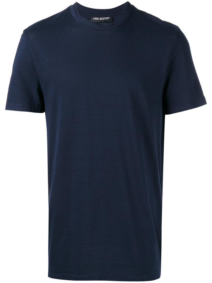 Neil Barrett Crew Neck T-shirt, Men's, Size: Large, Blue, Cotton