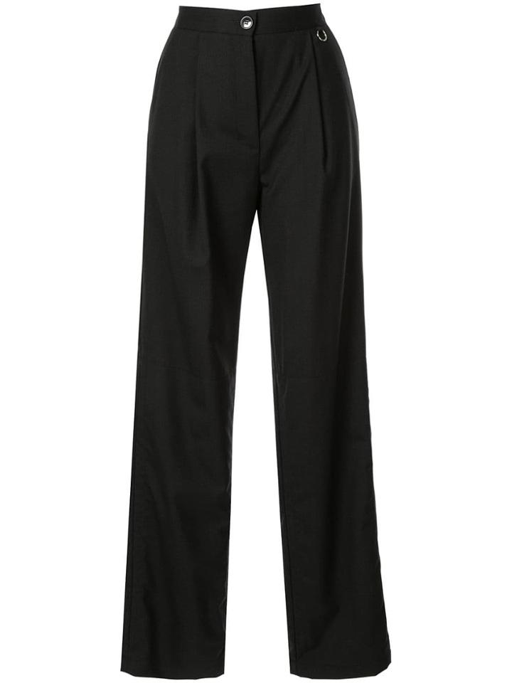 Boyarovskaya High Waisted Straight Trousers - Black