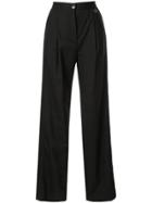 Boyarovskaya High Waisted Straight Trousers - Black