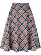 Ultràchic Printed Full Skirt, Women's, Size: 44, Cotton/spandex/elastane