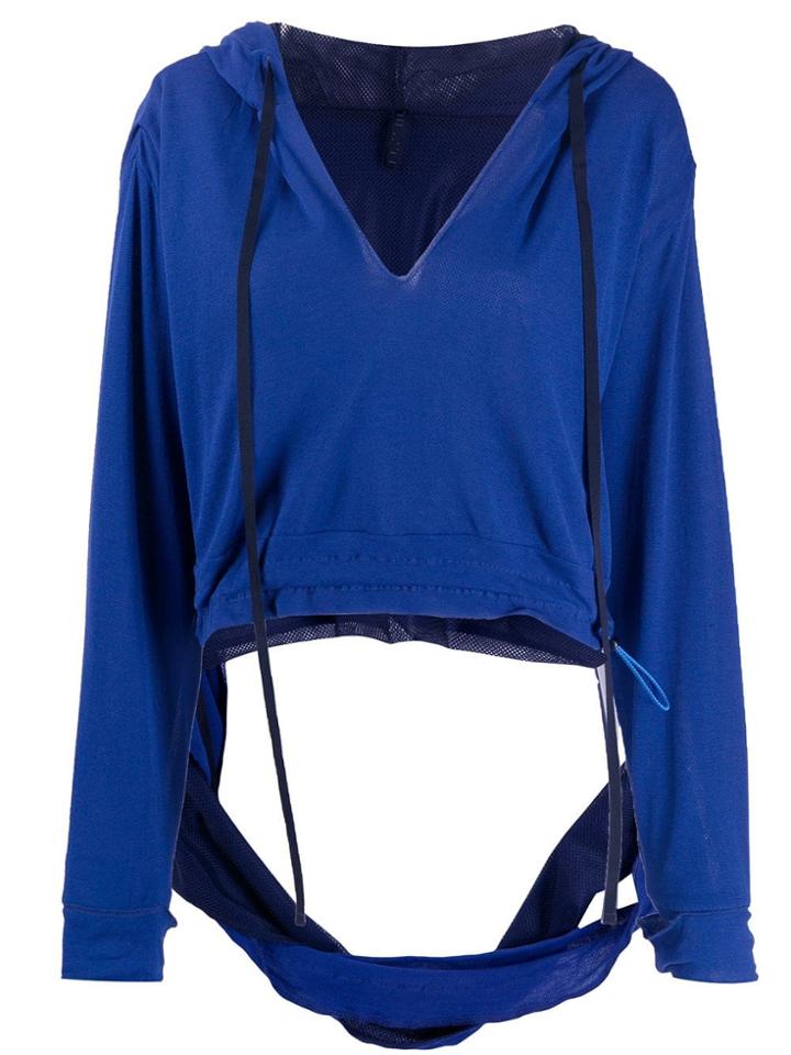 Unravel Project Cut-out Hoodie - Blue