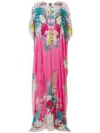 Just Cavalli Floral Bird Design Dress - Pink & Purple