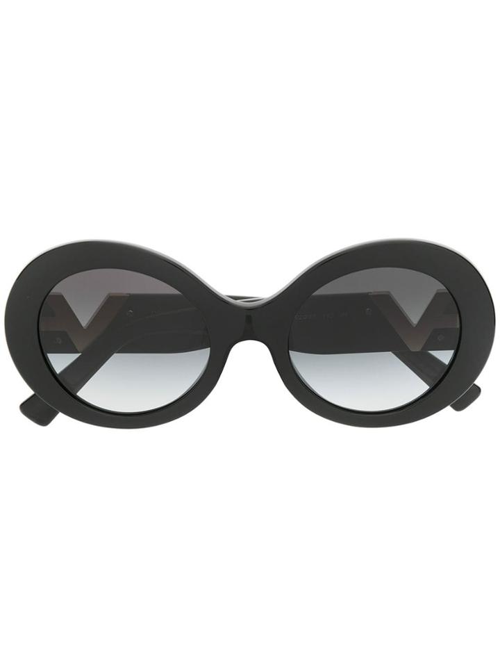 Valentino Eyewear V Logo Round Sunglasses - Black