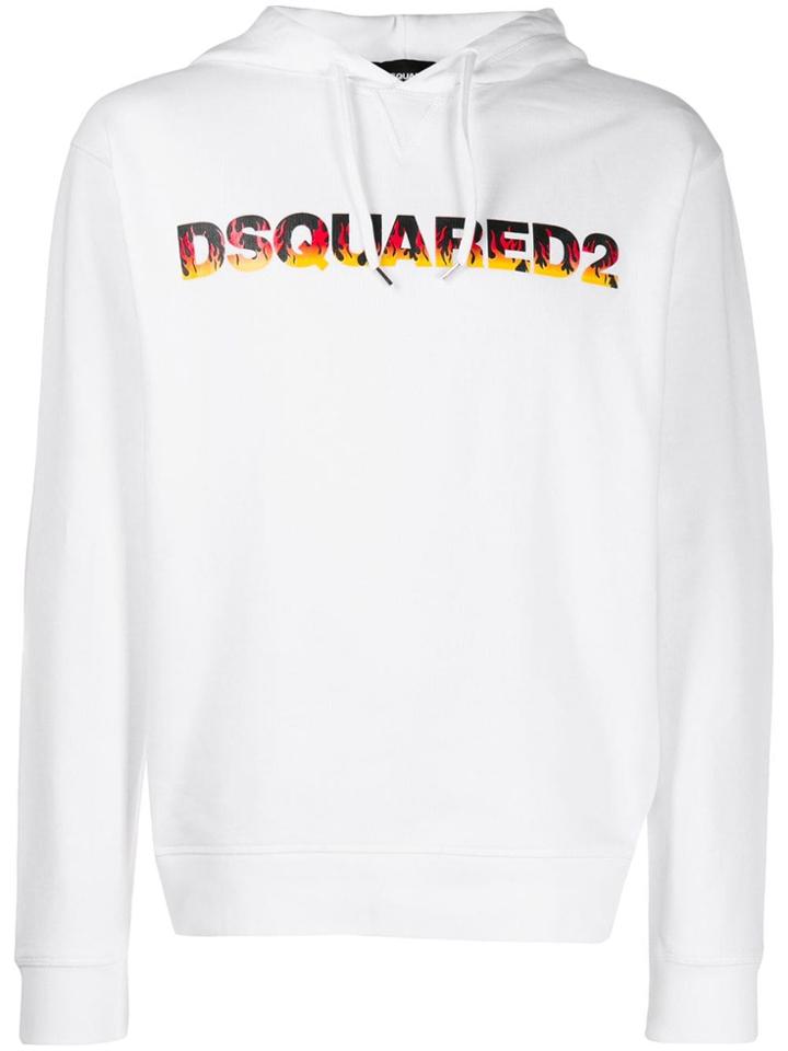 Dsquared2 Multicoloured Logo Hoodie - White