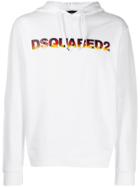 Dsquared2 Multicoloured Logo Hoodie - White