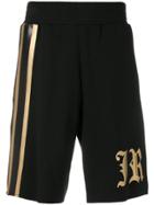 John Richmond Logo Side Stripe Shorts - Black