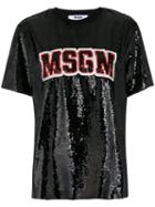 Msgm - Branded T-shirt - Women - Polyamide/polyester - 40, Black, Polyamide/polyester