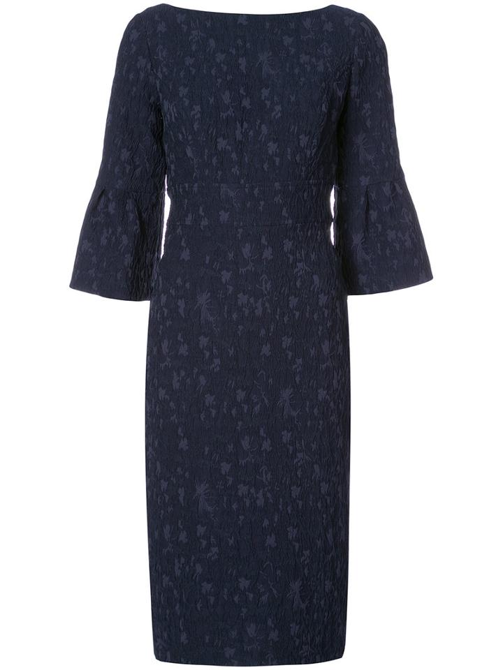 Lela Rose - Printed Fitted Dress - Women - Cotton/polyester/spandex/elastane - 12, Blue, Cotton/polyester/spandex/elastane