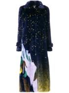 Marco De Vincenzo Long Faux Fur Coat - Blue
