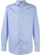 Canali - Striped Long Sleeve Shirt - Men - Cotton - 42, Blue, Cotton