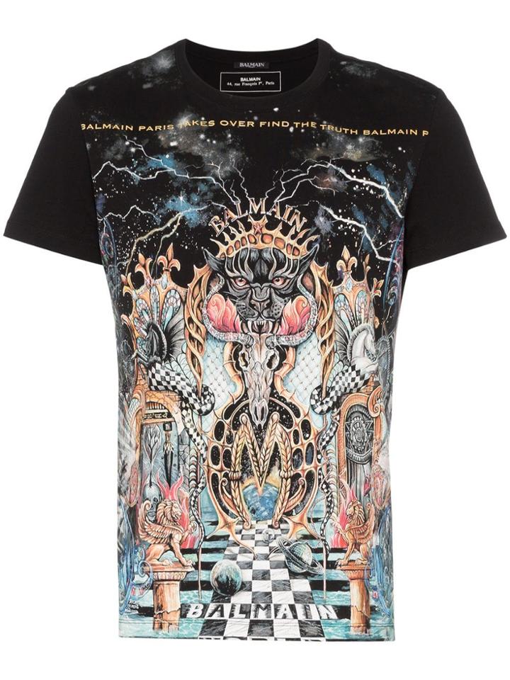Balmain Dangerous Print Cotton T-shirt - Black