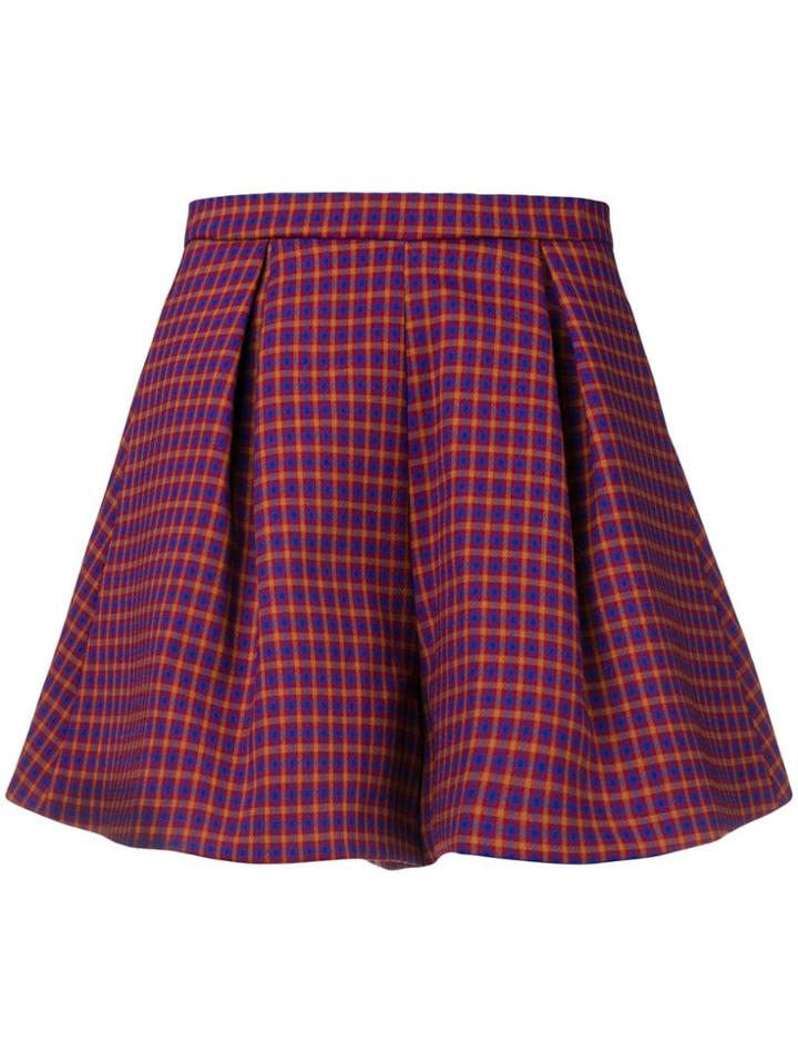 L'autre Chose High-waisted Checked Shorts - Red