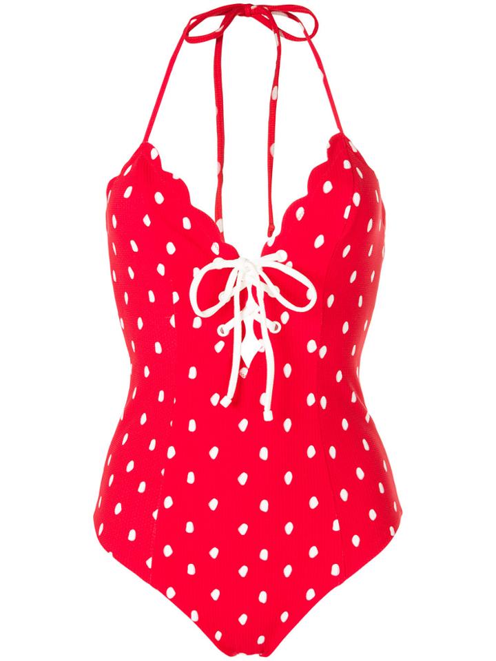 Marysia Broadway Tie Swimsuit - Red