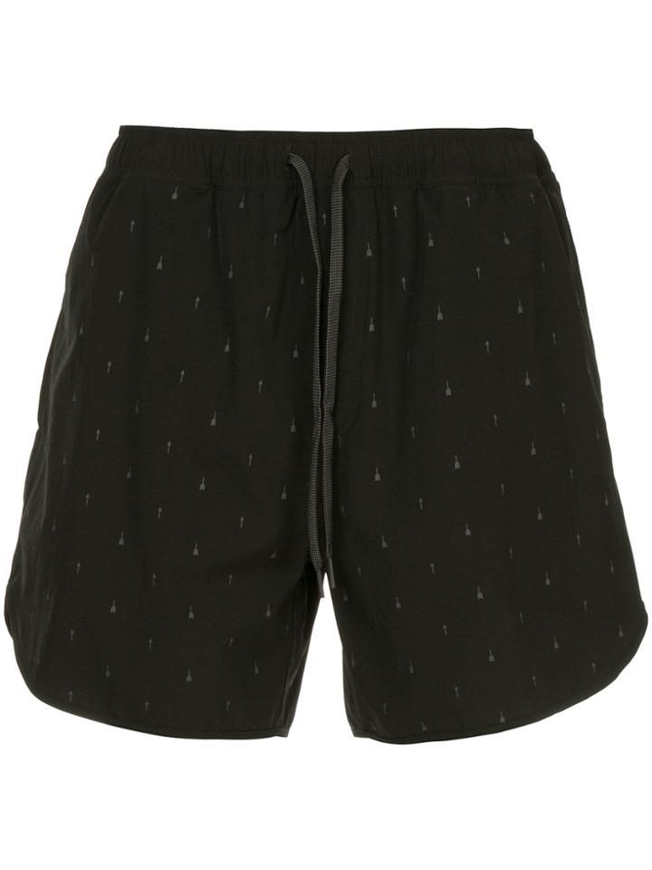 The Upside Arrow Print Shorts - Black