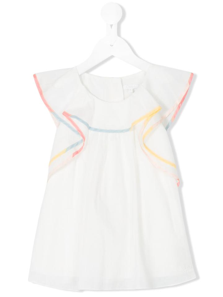 Chloé Kids - Frill Sleeve Top - Kids - Cotton/viscose - 8 Yrs, White