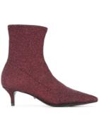 Schutz Shimmer Sock Boots - Red