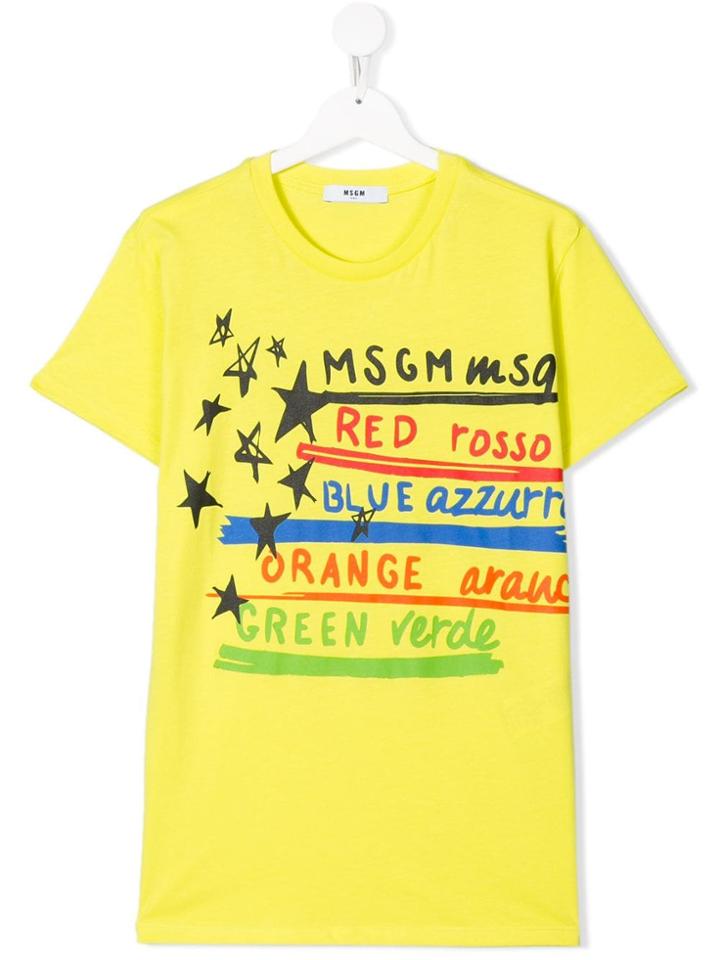 Msgm Kids Printed T-shirt - Yellow