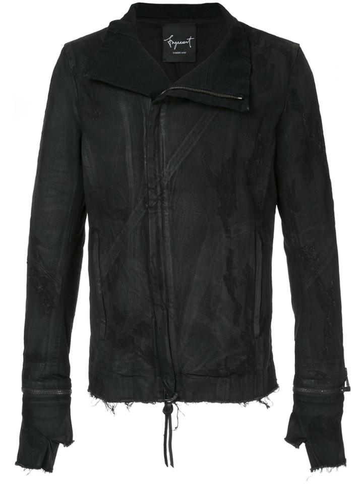 Fagassent Moto Denim Jacket - Black
