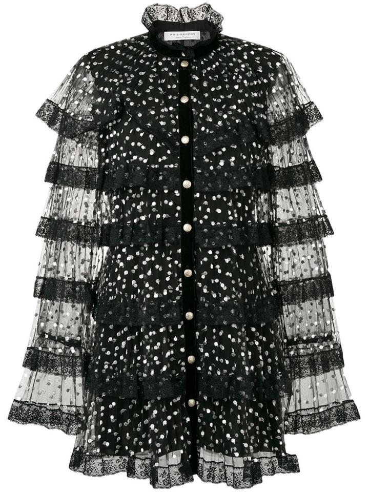 Philosophy Di Lorenzo Serafini Polka Dot Sheer Dress - Black