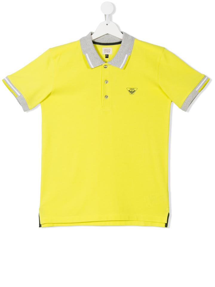 Armani Junior Short Sleeve Polo Shirt - Yellow & Orange