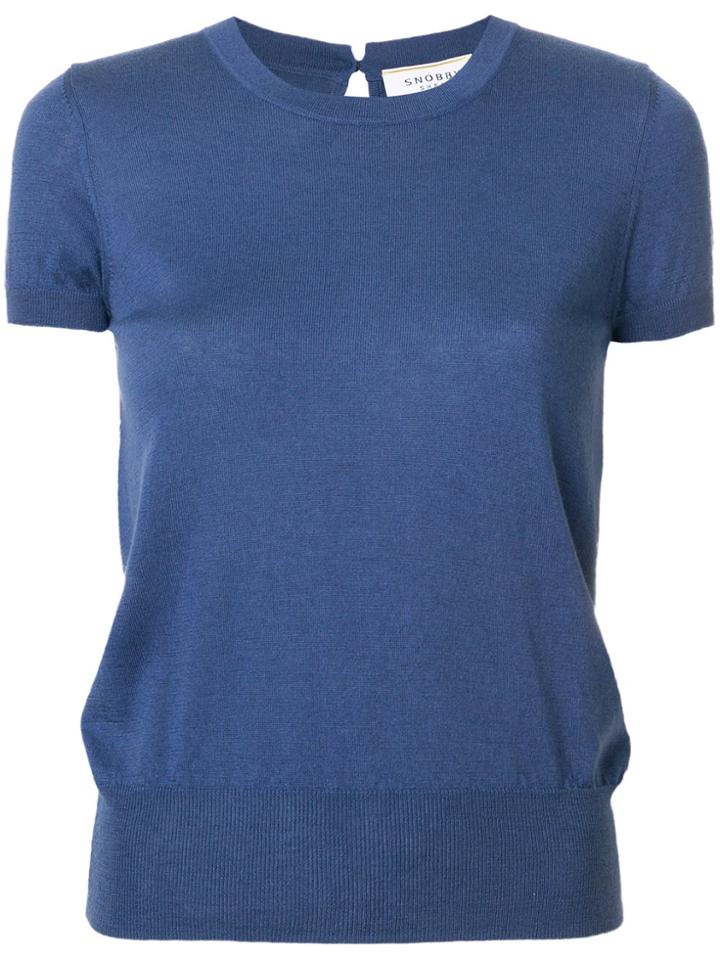 Snobby Sheep Ribbed Crewneck Top - Blue