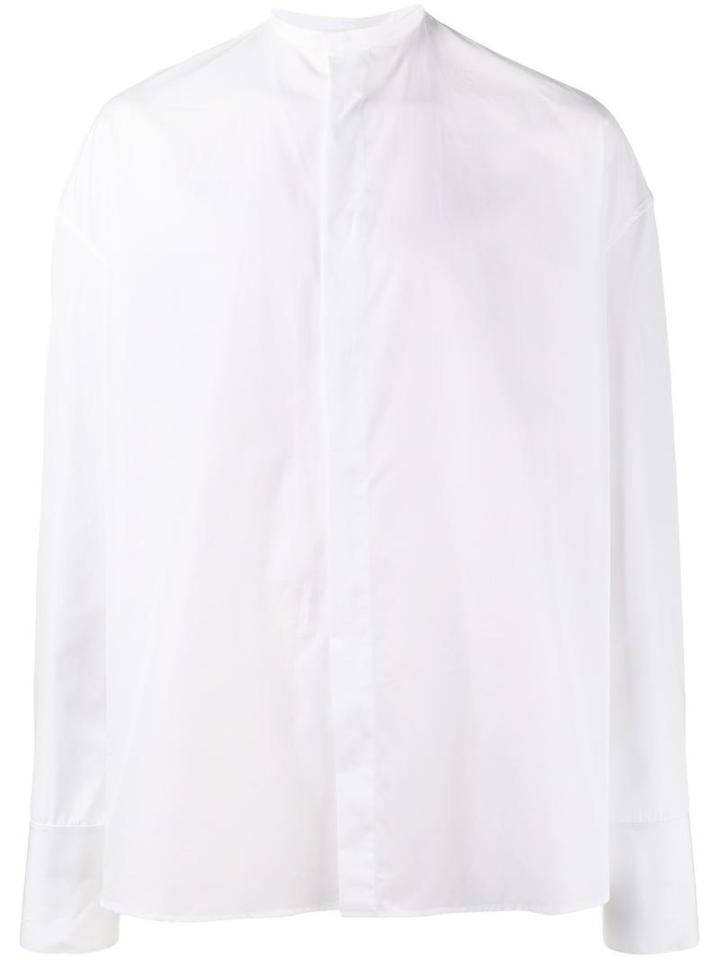 Haider Ackermann Oversized Long Sleeve Shirt, Men's, Size: Small, White, Cotton