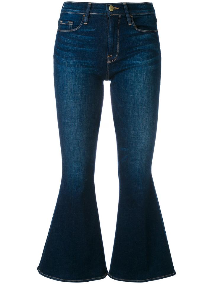 Frame Denim - Flared Cropped Jeans - Women - Cotton/spandex/elastane - 29, Blue, Cotton/spandex/elastane