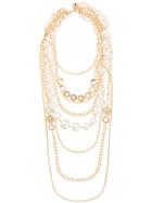 Edward Achour Paris Chain Pearl Necklace - Yellow & Orange
