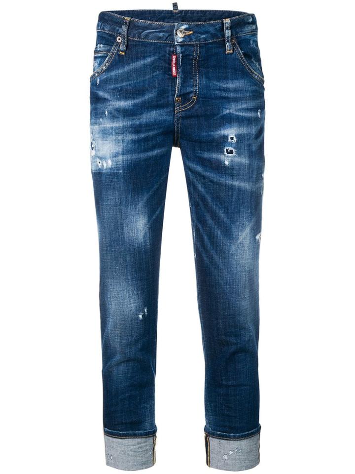 Dsquared2 Medium Easy Cropped Jeans - Blue