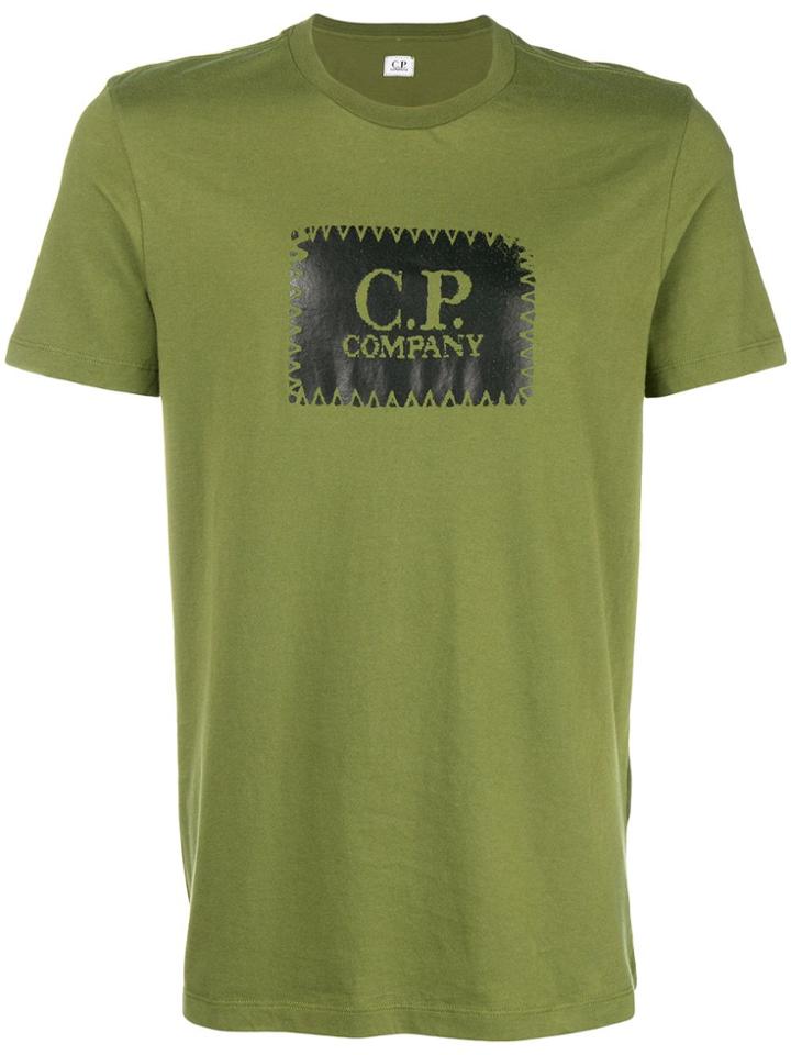 Cp Company Logo Printed Tee - Green