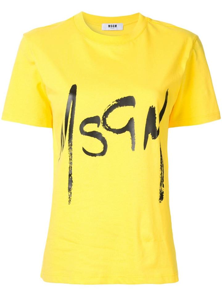 Msgm Logo Printed T-shirt - Pink