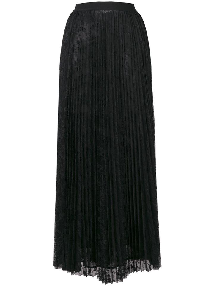 Pinko Lace Pleated Long Skirt - Black