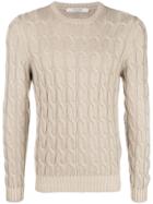 La Fileria For D'aniello Cable-knit Cashmere Jumper - Nude & Neutrals