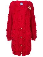 Macgraw Cable Knit Oversized Cardigan - Red