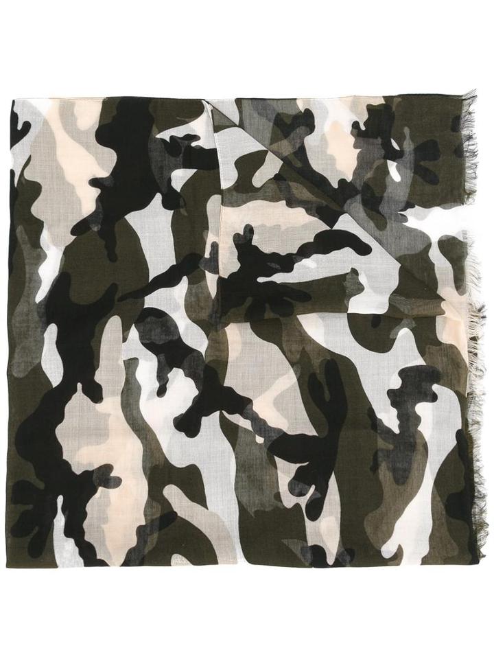 Valentino Camouflage Scarf, Men's, Silk/modal/cashmere
