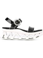 Marc By Marc Jacobs Ninja Strass Wave Sandals, Women's, Size: 39, Black, Glass/rubber/metal Other/calf Leather