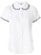 Jupe By Jackie Embroidered Scallop Trim Shirt - White