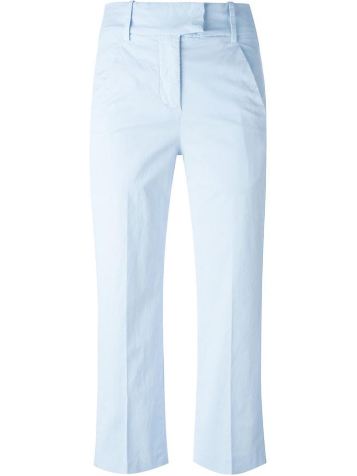 Dondup Cropped Trousers, Women's, Size: 38, Blue, Cotton/spandex/elastane