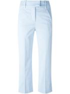 Dondup Cropped Trousers, Women's, Size: 38, Blue, Cotton/spandex/elastane