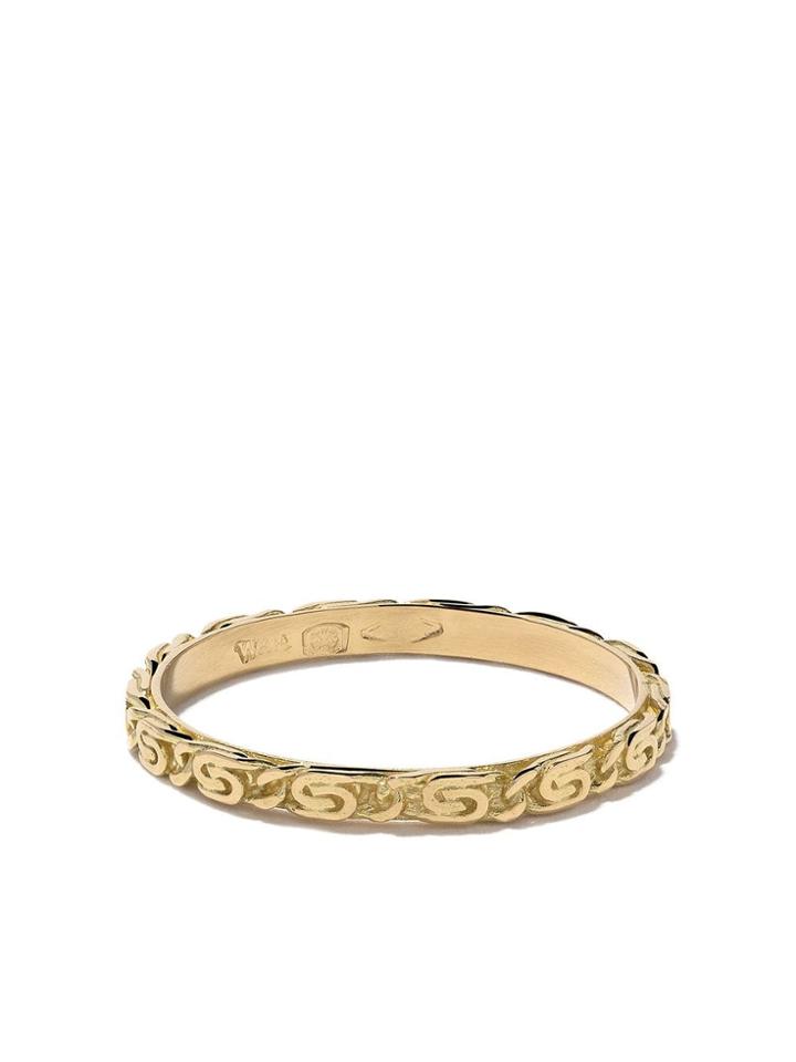 Wouters & Hendrix Gold 18kt Yellow Gold Snail Diamond Chain Ring