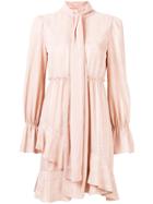 See By Chloé Checked Ruffle-hem Dress - Pink & Purple