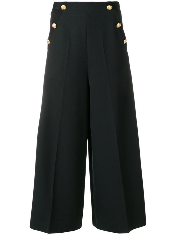 Lanvin Button Embellished Culottes - Black